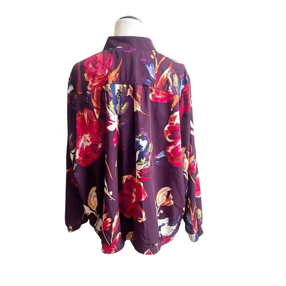 Susan Graver Watercolor Artist Style Zip Up Jacket NWOT Size 3X
